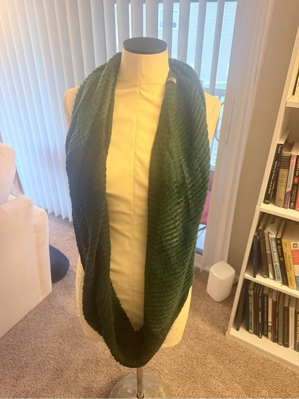 The North Face Dark Green Infinity Circle Scarf Knit Winter Neck Warmer